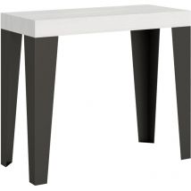 Ausziehbare Konsole 90x40/300 cm Flame Premium White Ash Anthrazitrahmen