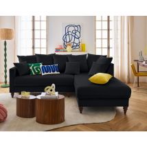 Bestmobilier - Flamingo - canapé d'angle droit 4 places convertible en velours