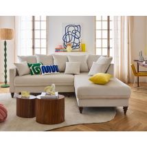 Bestmobilier - Flamingo - canapé d'angle droit 4 places convertible en velours