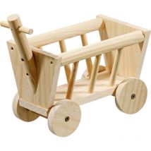 Râtelier a foin chariot en bois 20 cm pour rongeur Flamingo