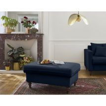 Bestmobilier - Flamingo - pouf en velours - bleu