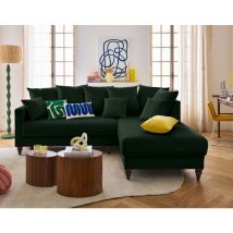 Flamingo - rechts 4-sitzer schlaffunktion aus samt - grün