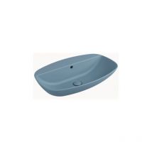 Flaminia - Lavabo cm 60 con piano rubinetteria da appoggio sospeso - nuda Colore:: Nuvola