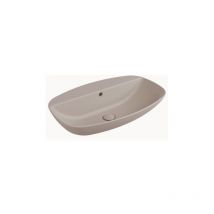 Lavabo cm 60 con piano rubinetteria da appoggio sospeso - NUDA - Flaminia - Colore:: Argilla Opaco