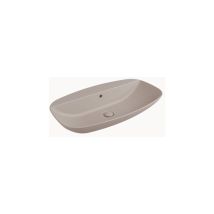 Flaminia - Lavabo cm 75 da appoggio sospeso con piano rubinetteria - nuda Colore:: Argilla Opaco