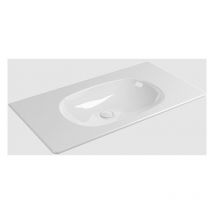 Consolle cm 90 sospesa con piano rubinetteria monoforo - nuda Flaminia Colore:: Bianco Lucido