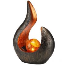 Led Solar Tischleuchte mit orangener Kugel - Tropfen