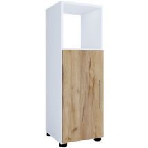 Flandu armoire de salle de bain 1 porte blanc, chêne décor.
