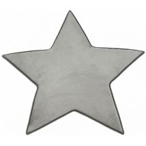 Thedecofactory - flanelle - Tapis forme étoile extra-doux gris 90x90
