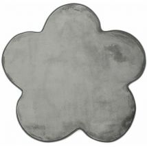 Thedecofactory - flanelle - Tapis forme fleur extra-doux gris 90x90