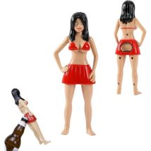 Flaschenöffner - I-total - Beach Girl - Plastik - Beige/rot - 20 X 4 X 8 Cm