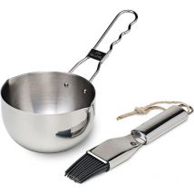 Marinierset 2-teilig Becher Topf Schüssel Pinsel Marinadentopf bbq Grill - Flash