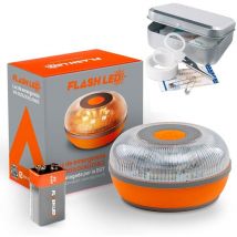 Flash Led - FlashLED sos Luz de Emergencia V16 Conectada Homologada, Autorizada por la dgt, con Tarjeta sim y servicio de datos incluido y