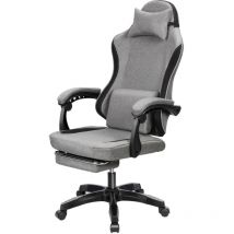 FLASIDU Computerstuhl für Büro und Zuhause, drehbar, neigbar, grau.