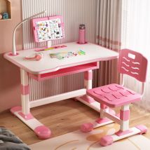 Flasidu - Ensemble Bureau Et Chaise D'Étude Pour Enfants, Hauteur Réglable, Comprend Une Chaise Et Une Lampe De Bureau Led Respectueuse Des Yeux, 73×