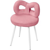 Flasidu - Hocker, Schlafzimmerstuhl, Wohnzimmerstuhl, 37 x 37 x 67 cm, weicher und bequemer Wollimitatstoff (Rosa).