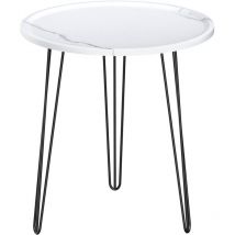 Runder Couchtisch, Beistelltisch, Weiß, 606060cm - Flasidu