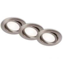 Flat In Set 3 Incasso Brilo ner Ø10,6cm 4000K 7W Nichel