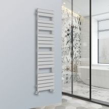 NRG - Flat Panel Heated Towel Rail Bathroom Rad Radiator Chrome 1800x450mm