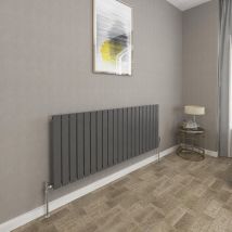 SKY - 600x1428mm Anthracite Single Flat Panel Radiator Horizontal Modern Central Heating Radiators