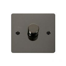 Se Home - Flat Plate Black Nickel 1 Gang 2 Way led 100W Trailing Edge Dimmer Light Switch
