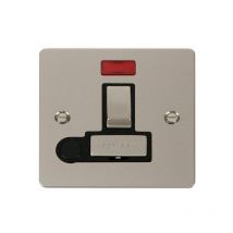 Se Home - Flat Plate Pearl Nickel 13A Fused Ingot Connection Unit Switched With Neon With Flex - Black Trim