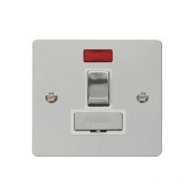 Se Home - Flat Plate Polished Chrome 13A Fused Ingot Connection Unit Switched With Neon - White Trim