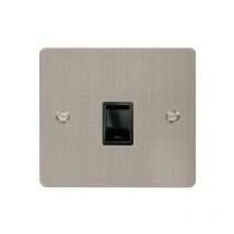 Se Home - Flat Plate Stainless Steel Rj11 Socket - Black Trim