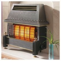 Flavel - Regent Gas Fire Black Outset FRGCN0EN Electronic Ignition 4.5kW Heating - Black