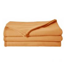 Fleece-Decke 210 x 230 cm Honig - orange