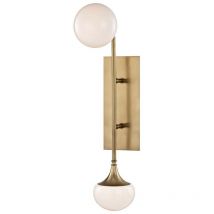 Fleming Applique a 2 luci in ottone, vetro, 3000K