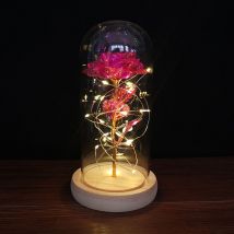 Fleur de rose en verre avec lumière led pour la Saint-Valentin, cadeau de mariage pour la fête des mères, cadeau de demoiselle d'honneur