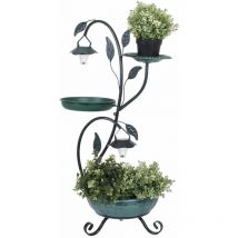 Fleur plante stands soucoupe bain d'oiseau extérieur lampe solaire stand jardin jardin oiseau bain vert