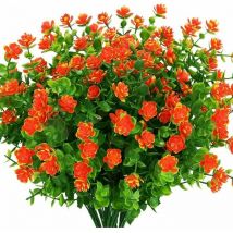 Fleurs Artificielles Faux Extérieur, Faux Plastique Verdure pour Intérieur Extérieur Suspendu Jardinière Home Office Mariage Ferme Décor 24 Pcs