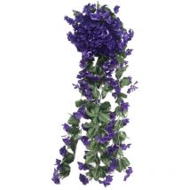 Fleurs artificielles pour l'extérieur Fleurs suspendues Fleurs violettes artificielles Mur de glycine Panier Guirlande suspendue Fleurs Fausses