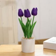 Fleurs artificielles Tulipe en pot Faux plantes Arbre en pot Décoration de fête de mariage à domicile