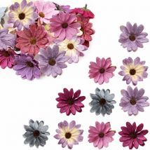 Fleurs pour l'artisanat 50pcs têtes de fleurs artificielles fleurs dispersées têtes de fleurs de marguerite en soie décoratives têtes de fleurs