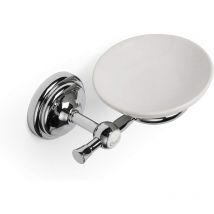 Croydex - Flexi-Fix White Soap Dish with Chrome Mount, Bathroom Accessories - 1919