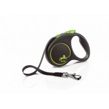 Laisse Black Design s Tape 5m black/ green Flexi FU12T5-251-S-CG