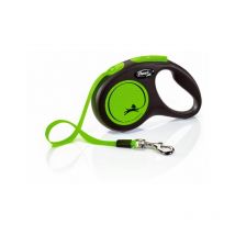 Laisse New Neon s Tape 5 m black/ neon green Flexi CL11T5-251-S-NEOG