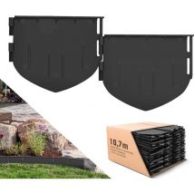 Flexible Bordure de jardin plastique, 10,7 m, rebord de jardin pelouse parterre palisade - Haut 13 cm - Noire