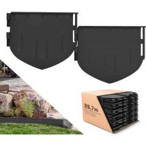 Flexible Bordure de jardin plastique, 26,7 m, rebord de jardin pelouse parterre palisade - Haut 13 cm - Noire