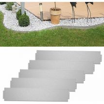 Naizy - Flexible Bordure de Tonte en métal 10 m-10 pièces Bordure de pelouse galvanisée 100 x 15 cm la pièce pour Plantes de Jardin Argent