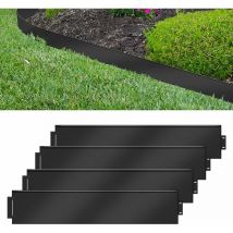 Flexible Bordure de Tonte en métal 35 m-35 pièces Bordure de pelouse galvanisée 100 x 18 cm la pièce pour Plantes de Jardin Noir NAIZY