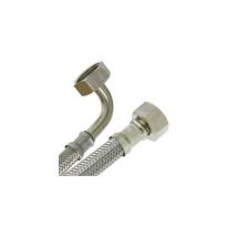 Watts - Flexible sanitaire Inox ø intérieur 25mm - un coude Femelle 1 (26/34) - Femelle écrou libre 1 (26/34) - longueur 50 cm