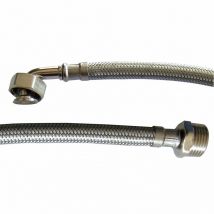 Flexible inox à visser coudé 80cm m 1/2 - f 1/2