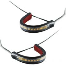 Tlily - Flexible Switchback Dual-Color White & Amber Motorcycle led Fork Turn Signal drl Daytime Running Light Waterproof