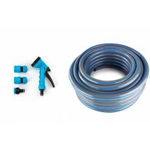 Flexibler Gartenschlauch 15 mm - Suan - Komplettset mit Bewässerungszubehör - Länge: 20m