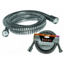 Fraschetti - Flexibler Röhrchen für Dusche pvc verchromt schwarz 2 m Brixo