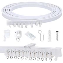 Flexibles Und Gebogenes Gardinenschienenset 5 M – Pvc-material – Ideal Für Schlafzimmer, Balkon, Badezimmer, Raumteiler Und Decke